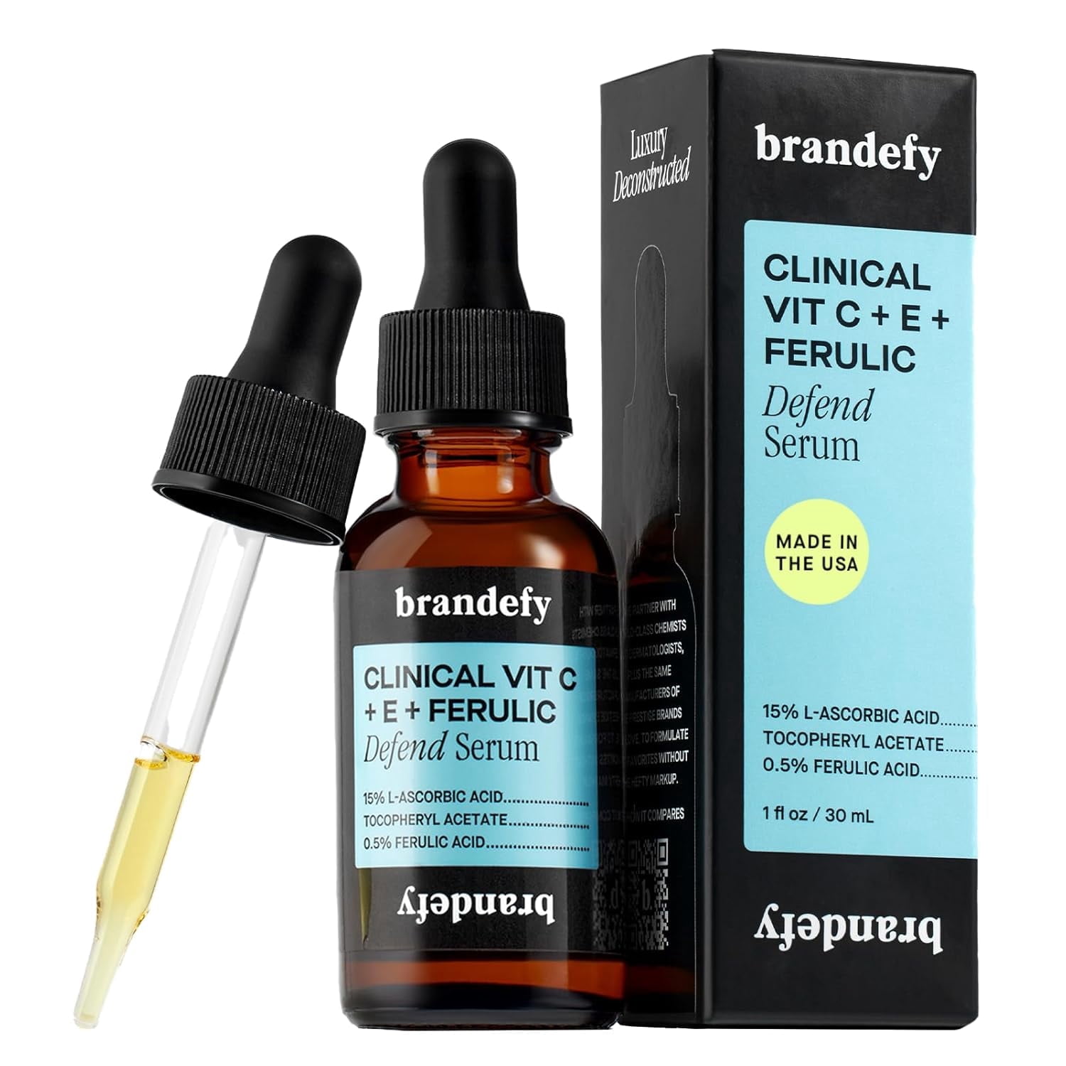 Brandefy 15% Vitamin C + E Ferulic Acid Serum, 1 fl oz
