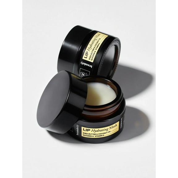 Brandefy Lip Hydrating Mask - Shea Butter and Coconut Oil, Glycerin, Vitamin E - Hydrating, Overnight Lip Mask for Dry Lips, Made in the USA (0.45 Oz)