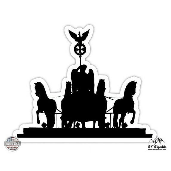 Brandenburg Gate Quadriga Berlin Germany - 5" Vinyl Sticker - For Car Laptop I-Pad - Waterproof Decal