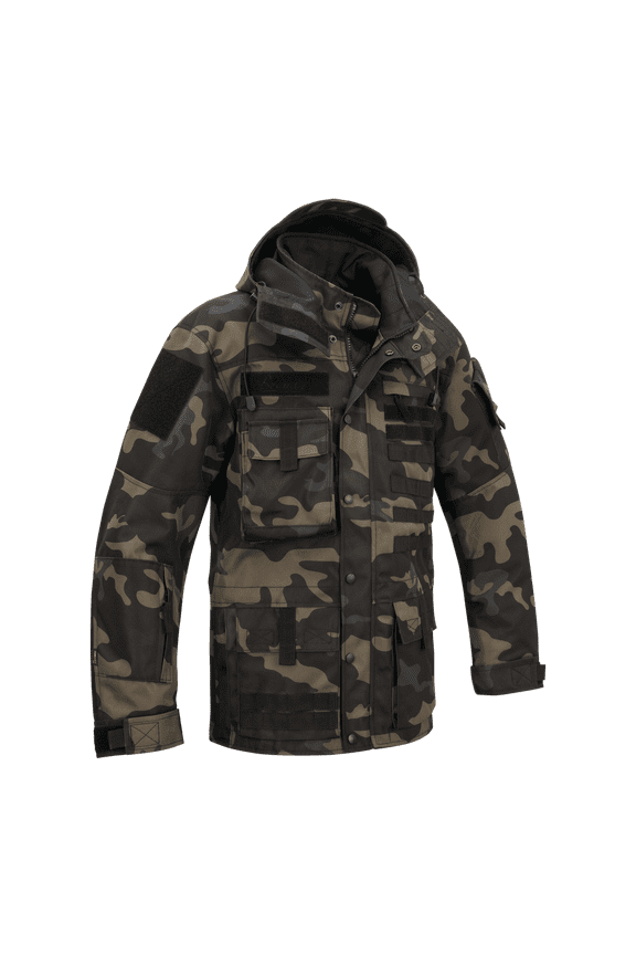 Commando TAC Jacket - Dark Camo, Outdoors Work Wear Cold Weather Gear Jacket (L)