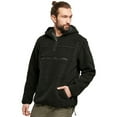 thumbnail image 1 of BRANDIT INDIVIDUAL WEAR Adult Male Hooded Fleece Quarter Zip Pullover, Color: Black, Size: XL, 1 of 7