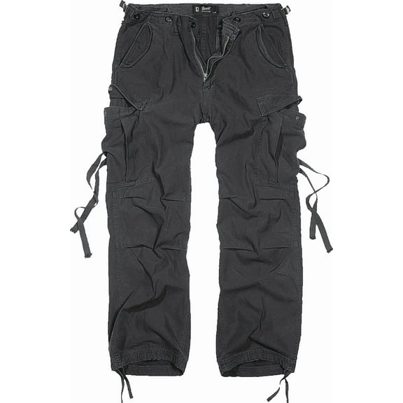 Brandit M65 Cargo Long Pants - Black - Classic Army-Style Loose Fit (XL)