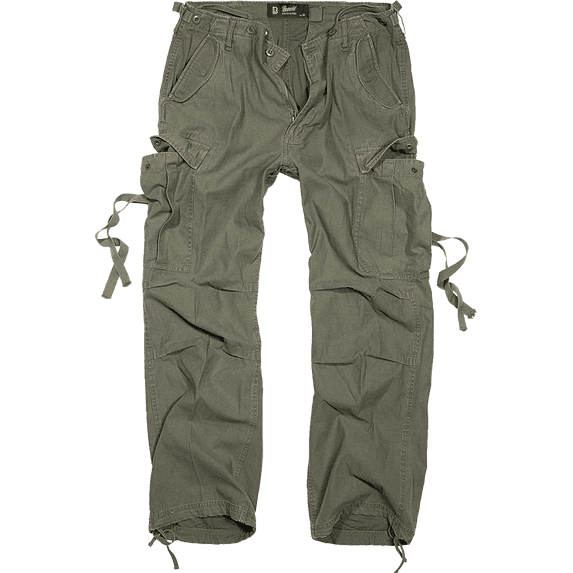 Brandit M65 Cargo Long Pants - Olive/Army Green - Classic Army-Style Loose Fit (XL)