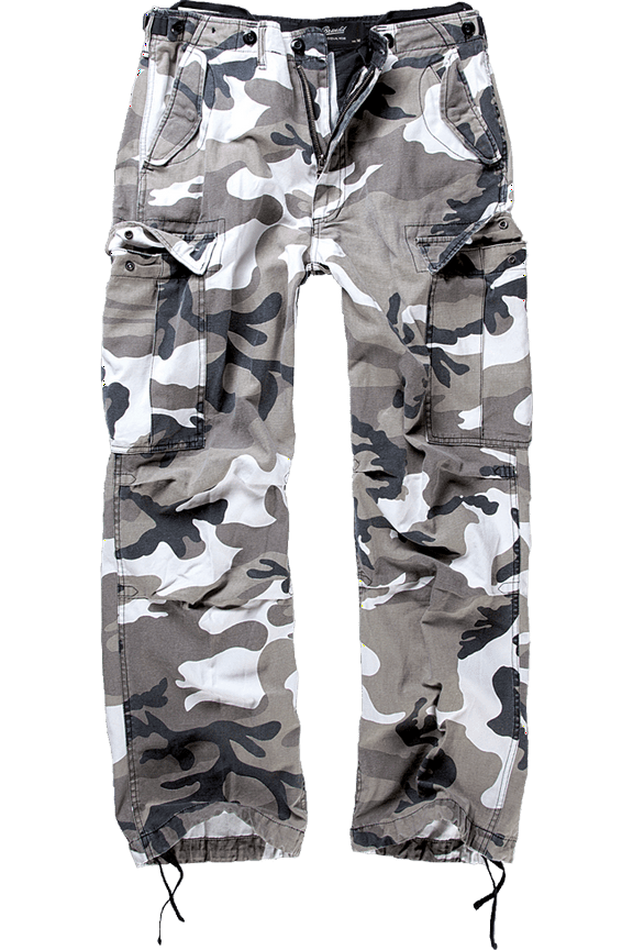 M65 Cargo Long Pants - Urban Camo - Classic Army-Style Loose Fit (XXL)