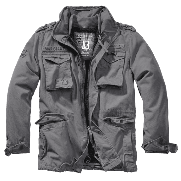 Brandit M65 Premium Field Jacket - Charcoal/Gray, Outdoors Military Jacket (L)