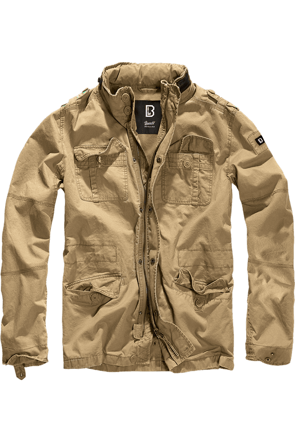 Military Style Field Jacket - Camel / Beige, Outdoor Vintage Jacket (S)