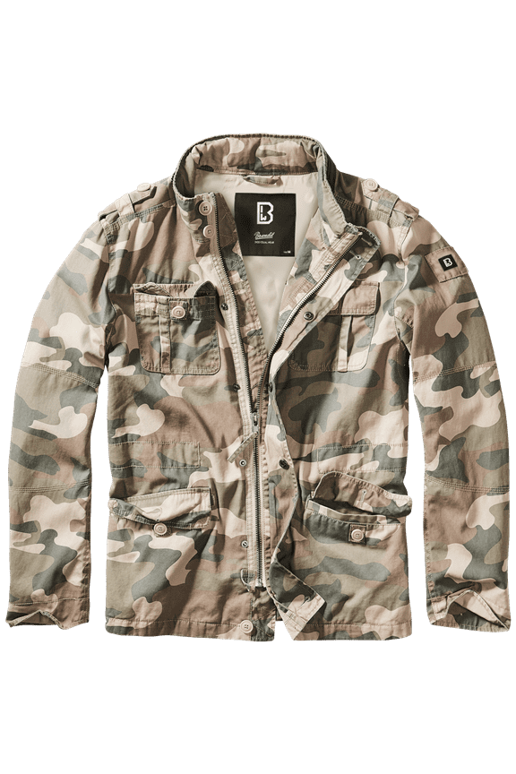 Military Style Field Jacket - Woodland Camo, Outdoor Vintage Jacket (XXL)