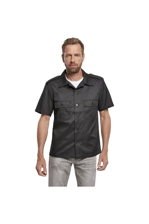 Adult Male Worker Short Sleeve Shirt, Color: Black, Size: XXL