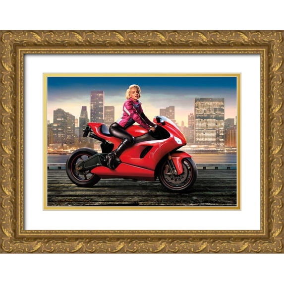 Brando, JJ 14x11 Gold Ornate Wood Framed with Double Matting Museum Art Print Titled - Marilyns Ride