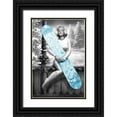 thumbnail image 1 of Brando, JJ 17x24 Black Ornate Wood Framed with Double Matting Museum Art Print Titled - Marilyn Snowboard, 1 of 4