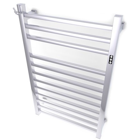 Brandon Basics Wall Mounted Electric Towel Warmer with Built-in Timer and Hardwired and Plug in Options (Brushed)
