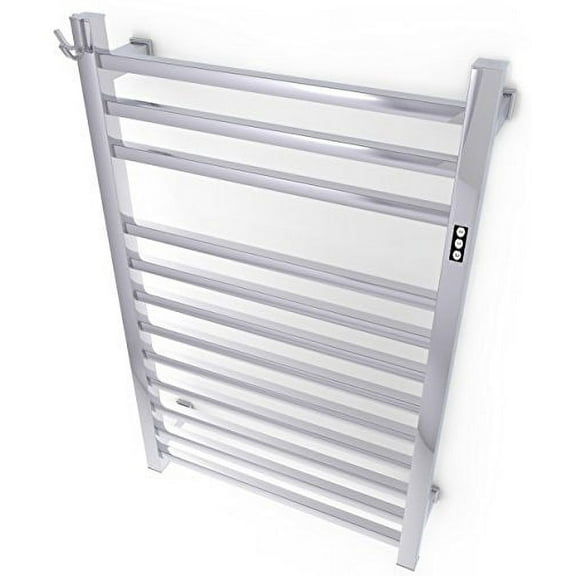 Brandon Basics Wall Mounted Electric Towel Warmer with Built-in Timer and Hardwired and Plug in Options, Stainless Steel - Polished
