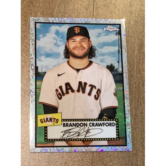 Brandon Crawford MLB Giants 2021 Topps Chrome Platinum Anniversary Mini-Diamonds Refractor 331 trading card