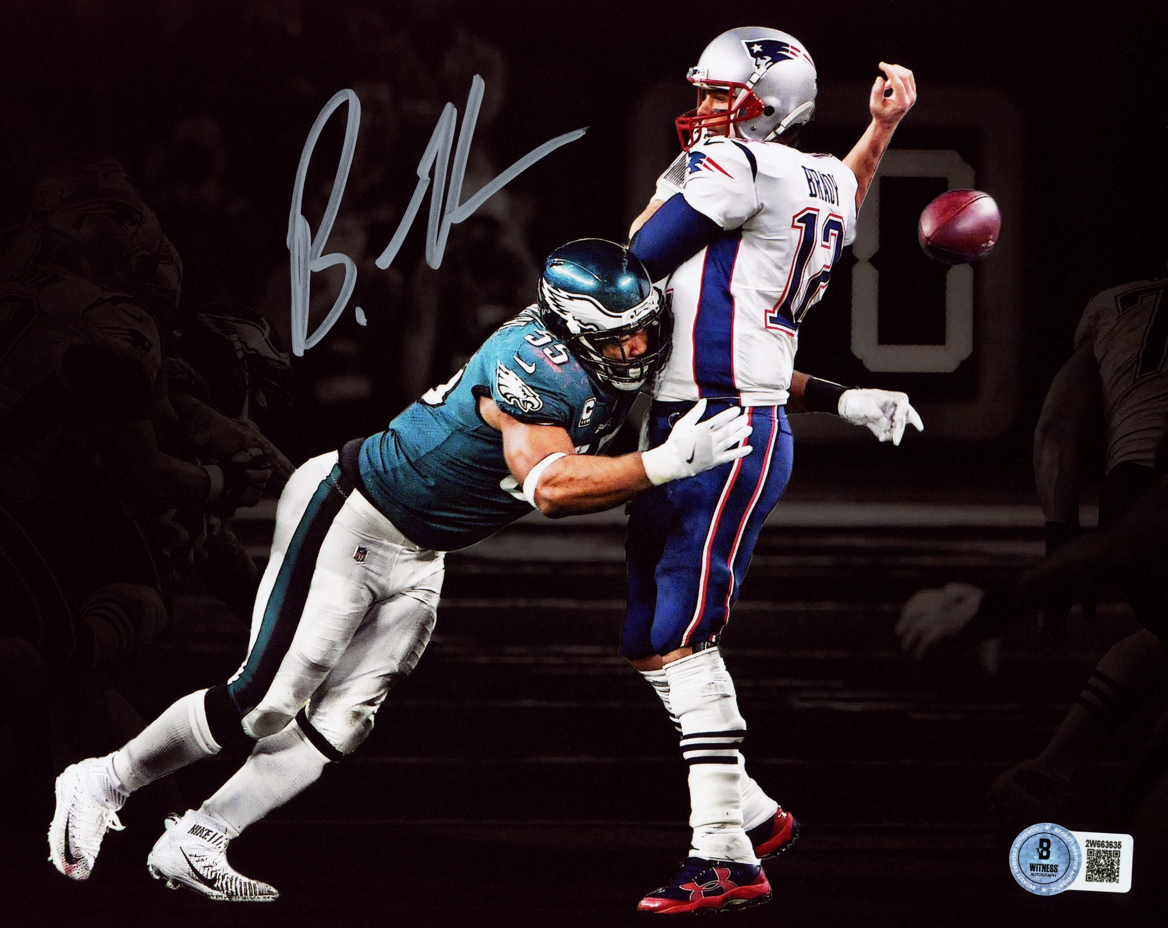 Brandon Graham Autographed 8x10 Photo Philadelphia Eagles Super Bowl 52 SB LII Tom Brady Sack Fumble Beckett BAS Witness 238574