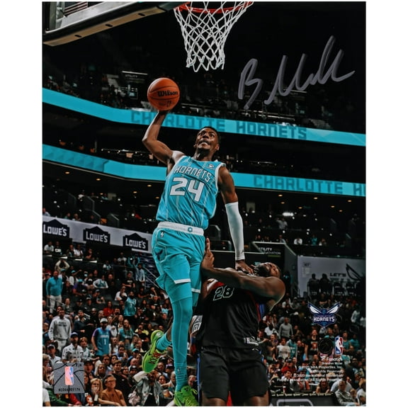Brandon Miller Charlotte Hornets Autographed 8" x 10" Dunk In Teal Photograph - Fanatics Authentic Certified