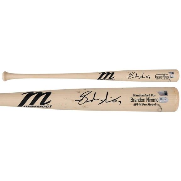 Brandon Nimmo New York Mets Autographed Game-Used Tan Marucci Bat from the 2023 MLB Season - RG13308673 - Fanatics Authentic Certified