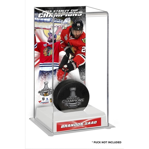 Brandon Saad Chicago Blackhawks 2015 Stanley Cup Champions Logo Deluxe Puck Case