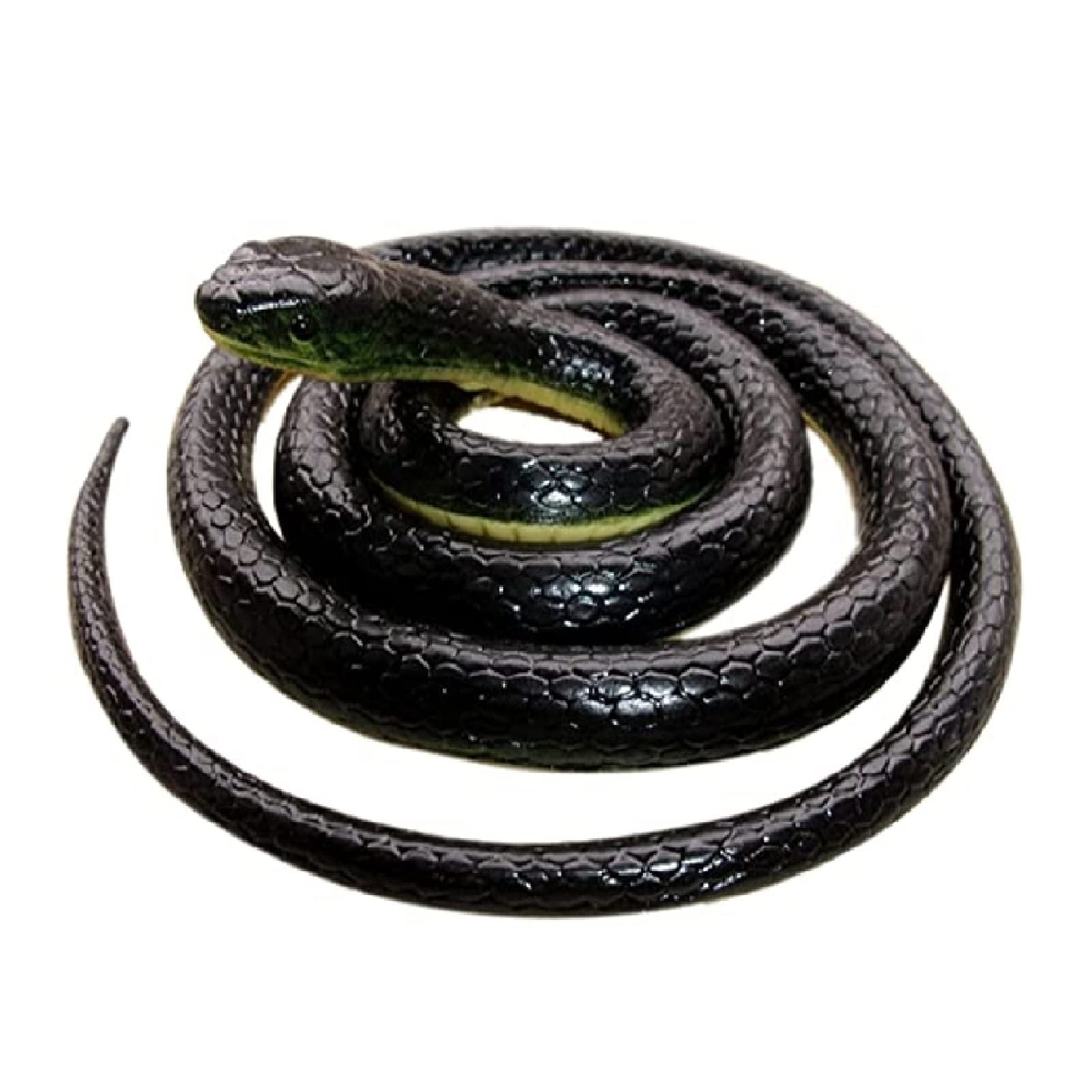 Brandonsuper Realistic 52 Inch Rubber Black Snake Scare Toy Perfect for Pranks and Garden
