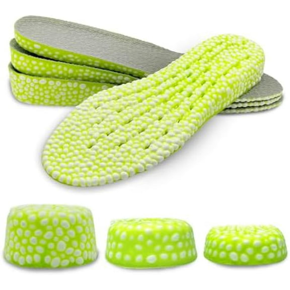 Brandone Height Insoles - Height Increase Insoles - Elastic Shock Absorbing Height Boosters, Breathable Shoe Lifts, Plantar Fasciitis Foot Pain Relief (Heel Height: 1.0Inch, Men: US 8-11) Heel Height: