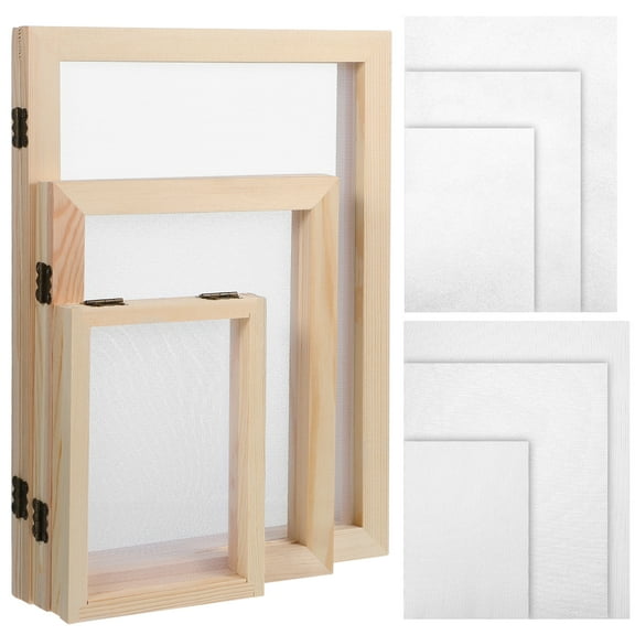 STRANDCHIC Natural Texture Wooden Paper Making Screen Kit for DIY Crafts
