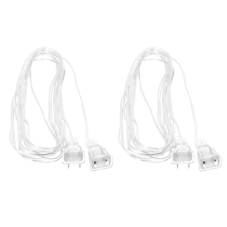 Brandonz 2 Pcs Clear Extension Cords Invisible Extension Cord Christmas Light Extension For Indoor Outdoor With US Plug Walmart