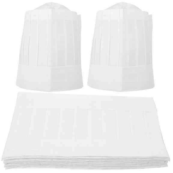 Brandonz 20Pcs Disposable Chef Hat Paper Cooking Hat Universal Chef Hat Restaurant Chef Hat Hotel Cooking Hat
