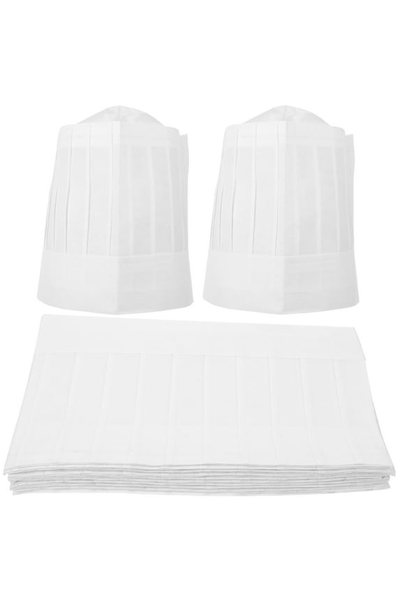 20Pcs Disposable Chef Hat Paper Cooking Hat Universal Chef Hat Restaurant Chef Hat Hotel Cooking Hat
