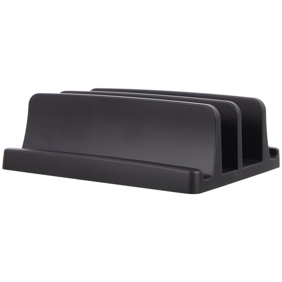 Brandonz 3-Slot Plastic Tablet Stand Vertical Laptop Holder Desktop Organizer for Office and Home Use