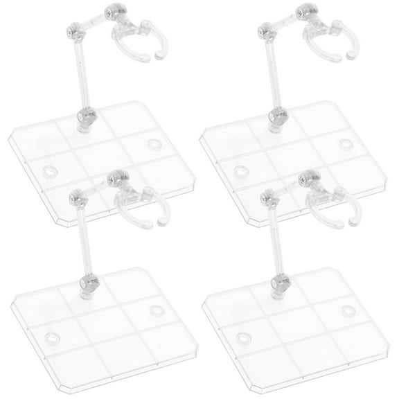 Brandonz Adjustable Action Figure Display Stands (4pcs) - Clear Support Bases