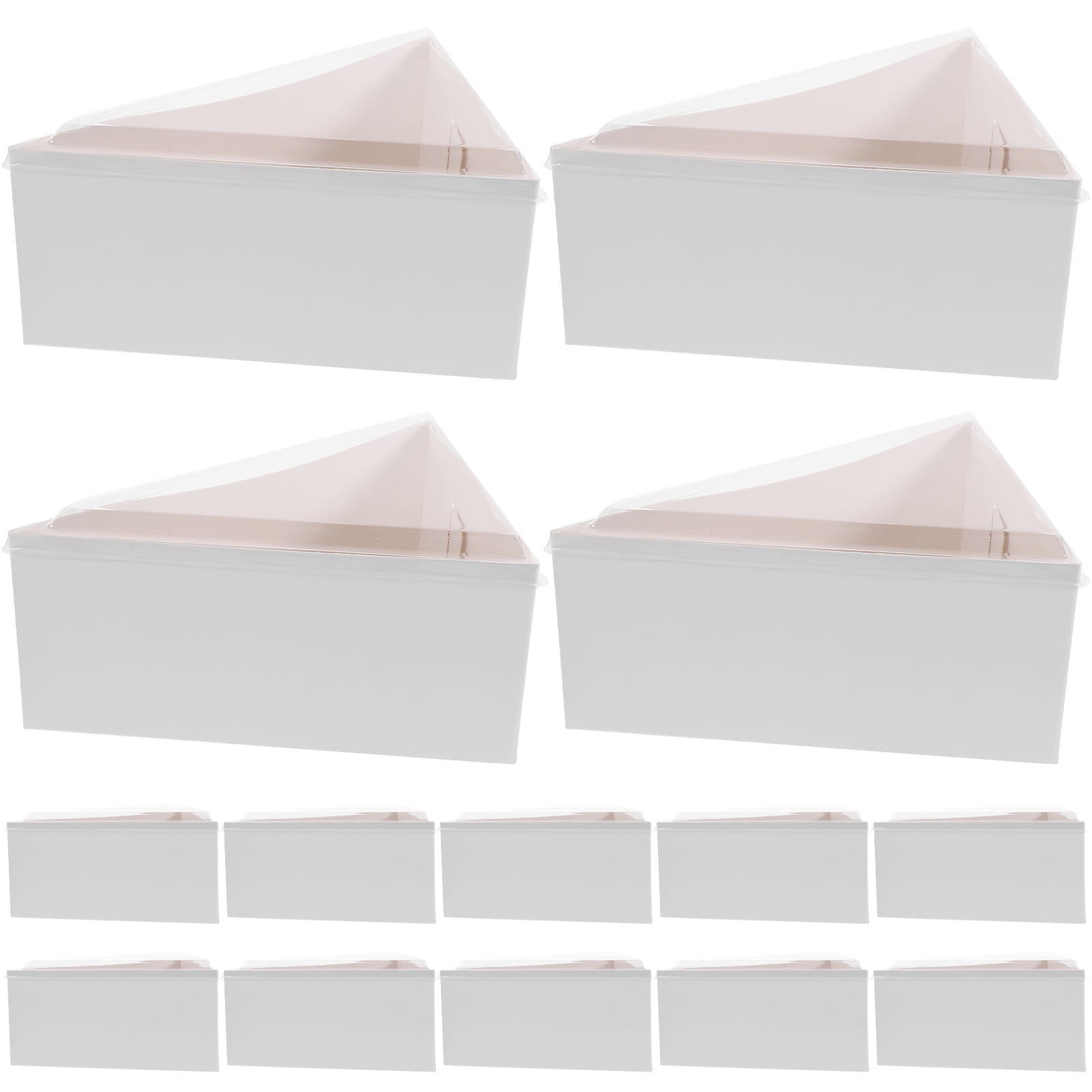 Triangle Storage Containers STRANDCHIC White Triangle Cake Boxes, 50 Sets Bakery Dessert Packaging ...