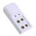 thumbnail image 1 of STRANDCHIC Dual Slot 9V Battery Charger with LED Indicators, Fast Charging, Compact Design, White, 1 of 8