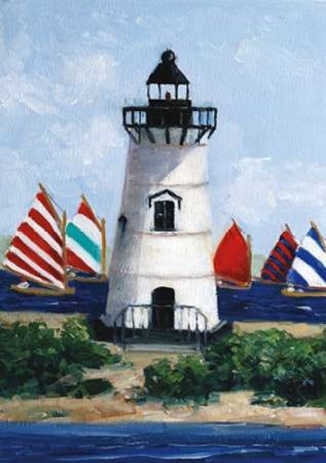 Brandt Point Lighthouse Canvas Art - Sally Swatland (20 x 28)