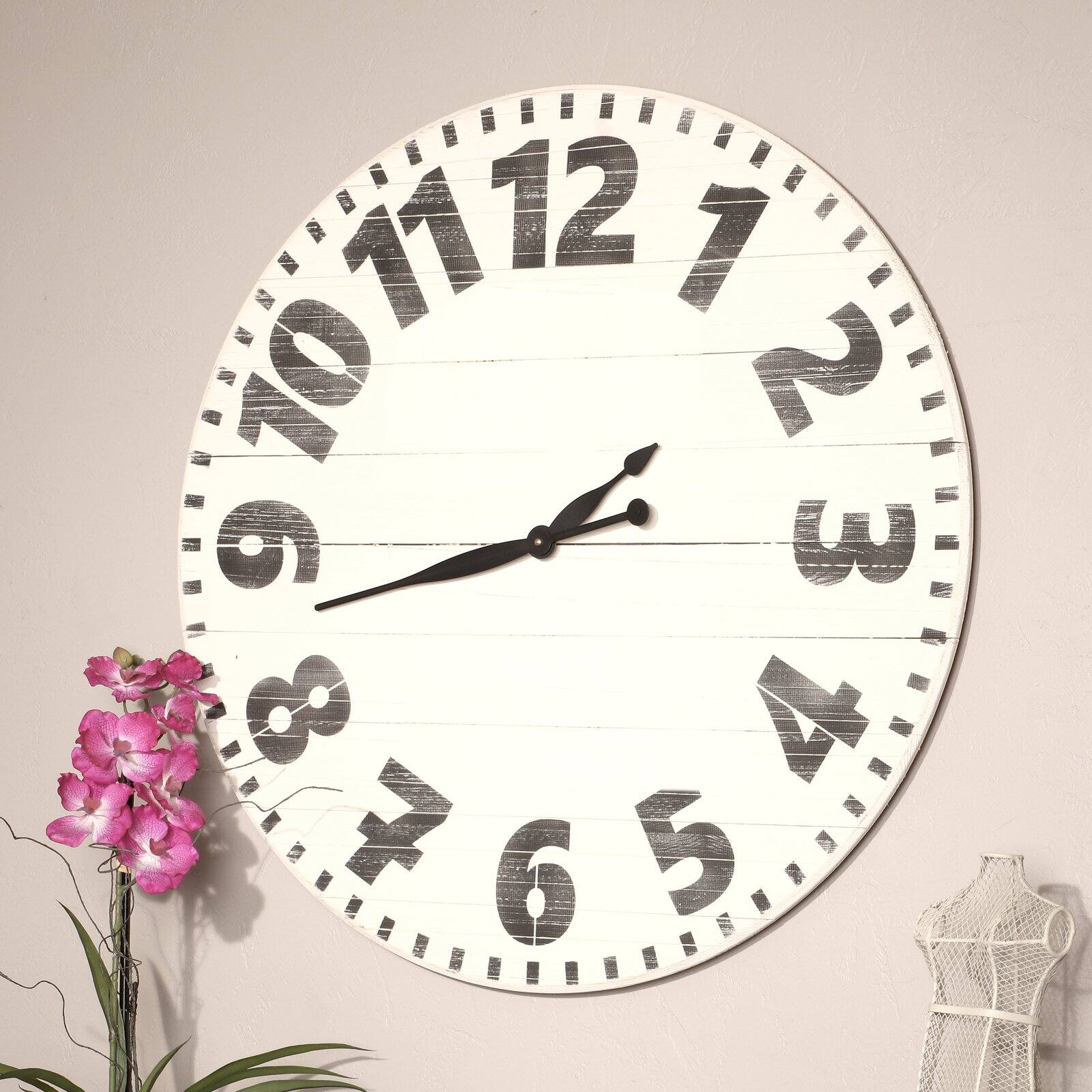 Oversized White Industrial Style Wall Clock 24 X 24 Photo Inspiration