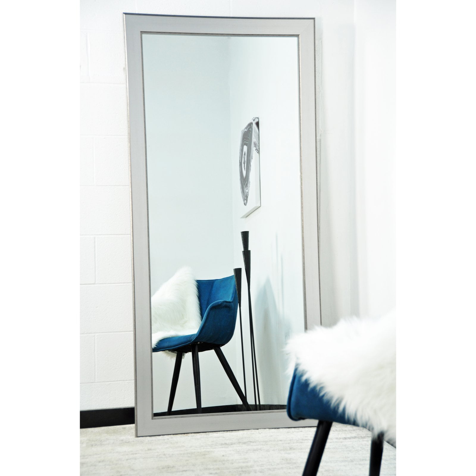 brandtworks silver elements tall vanity floor mirror - 32w x 65.5h in ...