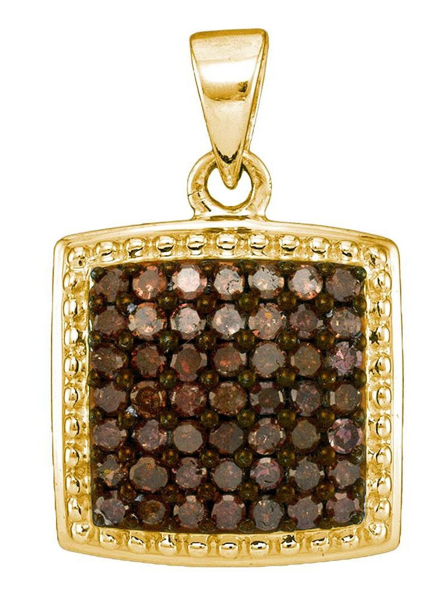 Brandy Diamond® Chocolate Brown 10K Yellow Gold Princess Shaped