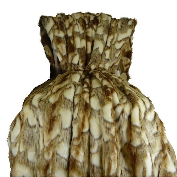 Brandy Fox Copper Handmade Throw Blanket - Light Brown - Copper & White