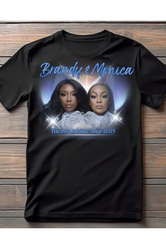 Brandy & Monica - the Boy is Mine Tour 2025 Design Unisex T-shirt ,Black Color,Size M