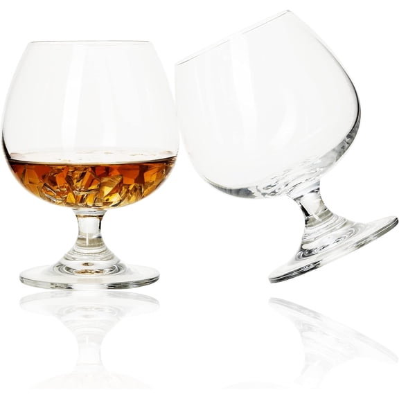 Brandy Snifters Set of 2-13.5 Ounce (400 ml) Small Crystal Cognac Glasses - Good for Whiskey Bourbon Beer Milk Drink in Home Party Wedding Anniversary, BE031