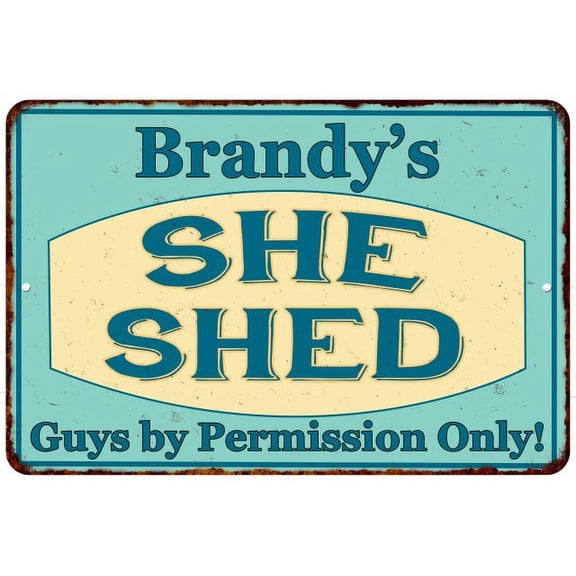 Brandy's SHE SHED Metal Sign Wall Decor Gift 8x12 108120039279