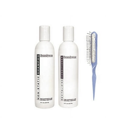 Brandywine Synthetic and Human Hair Care Products [(Brandywine Duo) 8oz Shampoo, 8 oz Conditioner and Wig Brush]