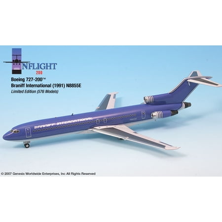 Braniff Boeing 727-200 Die-Cast Model – 1:200 Ultra Purple/Silver Livery
