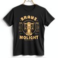 thumbnail image 1 of Brans Molight Black T-Shirt with Golden Lamp Design Vintage Style Graphic Tee, 1 of 5