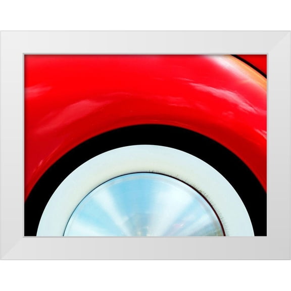 Branson, Clive 14x12 White Modern Wood Framed Museum Art Print Titled - 39 Ford Deluxe Wheel and Fender
