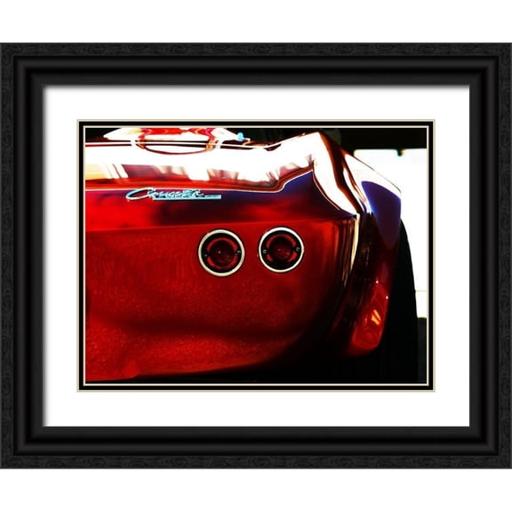 Branson, Clive 32x25 Black Ornate Wood Framed with Double Matting Museum Art Print Titled - 1963 Corvette Stingray 15