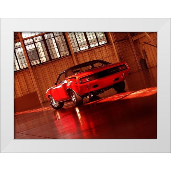 Branson, Clive 32x25 White Modern Wood Framed Museum Art Print Titled - 1970 Plymouth Hemi Cuda