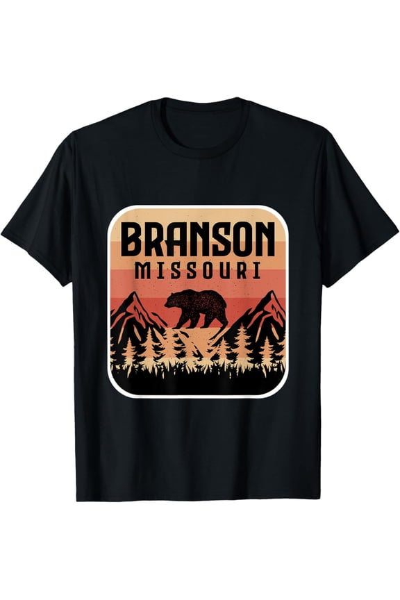 Branson Missouri Grizzly Bear Camping Hiking Nature T-Shirt Design Preview Only