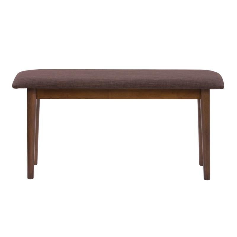 Branson 36" Walnut Dining Bench with Brown Tweed Cushion