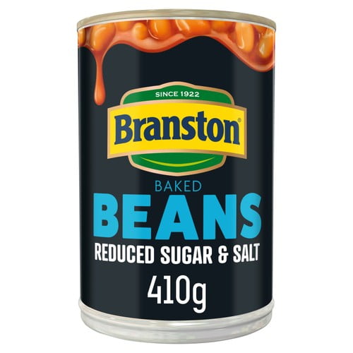 Branston Baked Beans Reduced Sugar & Salt 410g, British Import (Pack of 3)