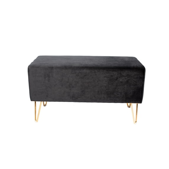 Brant House Eloise 31.5" Upholstered Modern Fabric Bench in Black Sky