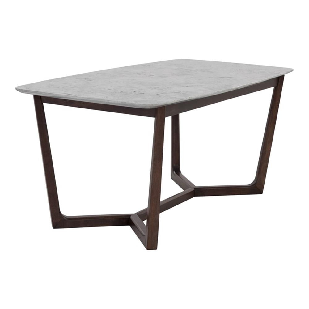 Brant House Ledbury 70.5" Wood & Faux Marble Dining Table in Gray/Brown